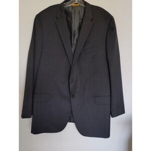 Hickey Freeman Traveler Mens Blazer Sport Coat 100% Worsted Wool Gray USA 50L